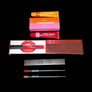 LIP BUNDLE! Liquid Lipstick, Balm, Lip Liner, Saint Luxe Huda Beauty Luna Magic